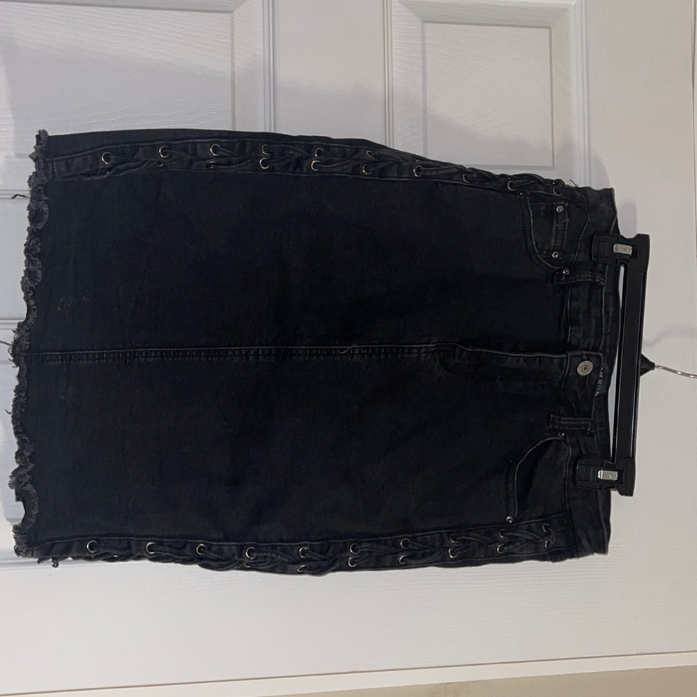 Black jean skirt